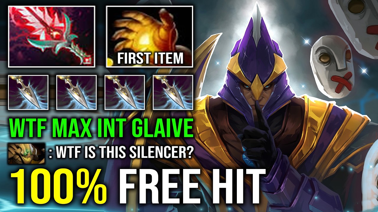 WTF 100% Free Hit Unlimited Glaive Max INT First Item Midas Solo Mid Carry Silencer Dota 2