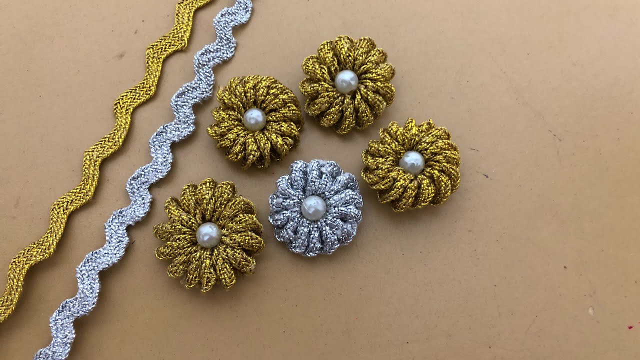Ric Rac Flower | Rickrack Trim Flower Making | Handmade Flower From Lace