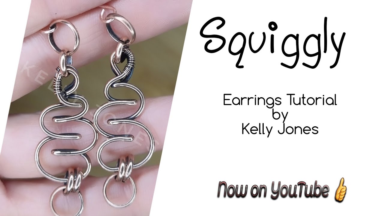 Wire wrap 'Squiggly' Earrings tutorial.