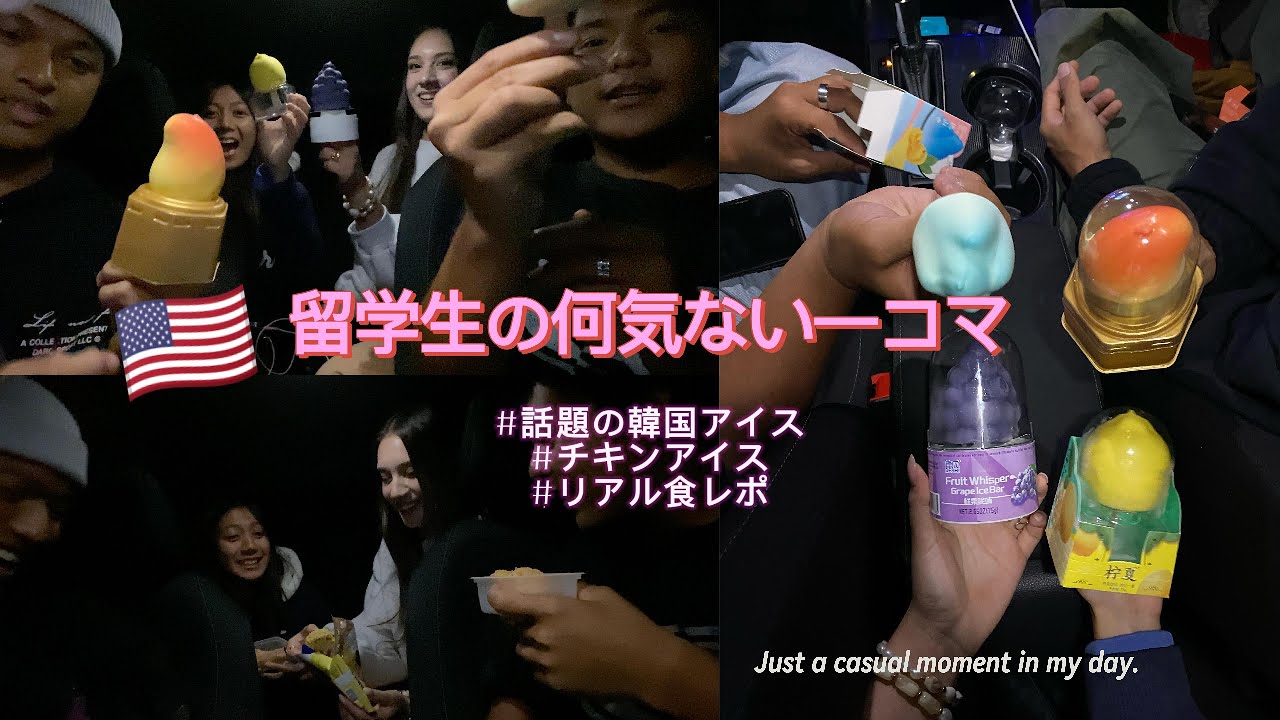 【留学】友達と車の中でアイス食べたら面白すぎた。