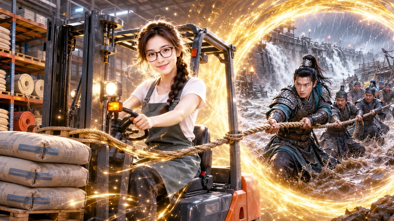 Driving a forklift across time to ancient times, she solved the flood and was revered as a goddess!