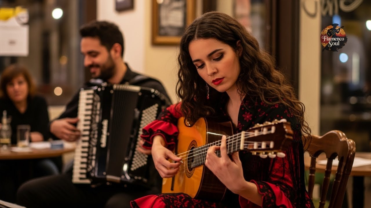 Paris–Sevilla Fusion Live – Accordion & Flamenco Guitar Chill Café Ambience