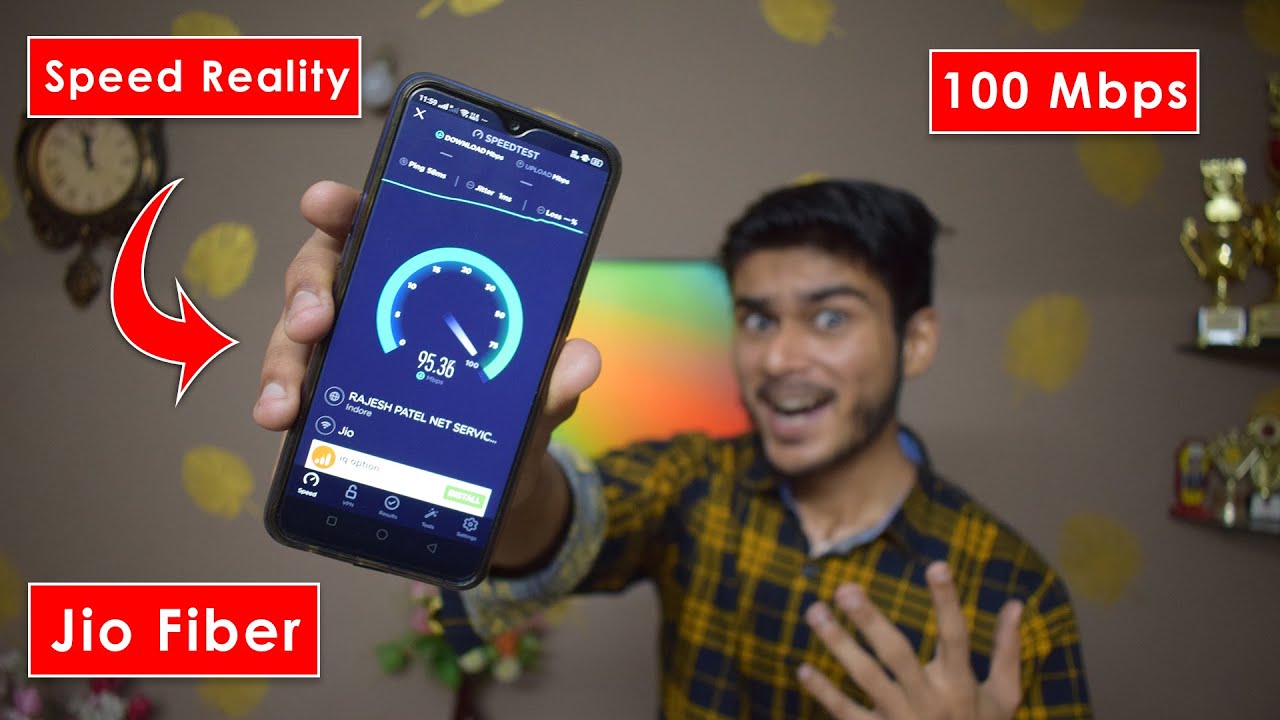 Jio Fiber 100Mbps Speed Test Reality