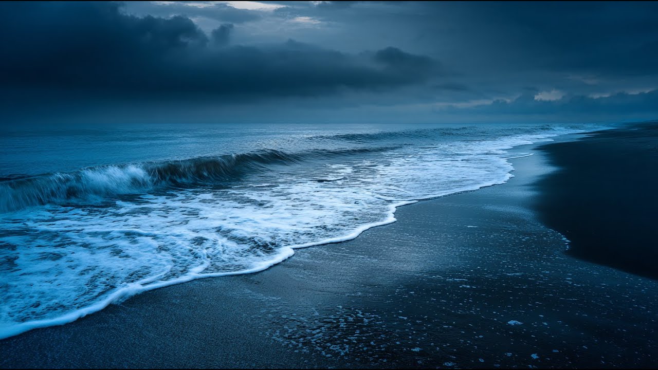 Majestic Night Sea Therapy – Ocean Waves at Night For Fall Into A Deep Sleeping To Best Relaxing