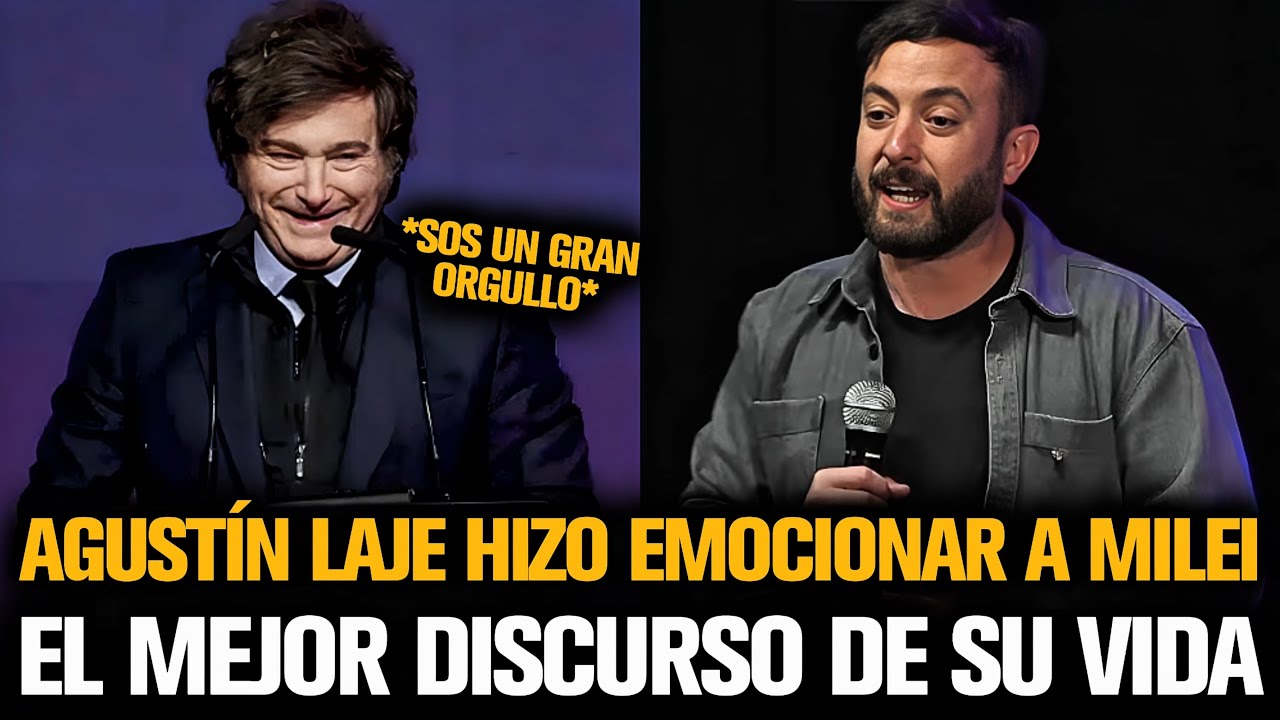 AGUSTÍN LAJE HIZO EMOCIONAR A MILEI TRAS DAR EL MEJOR DISCURSO DE SU VIDA
