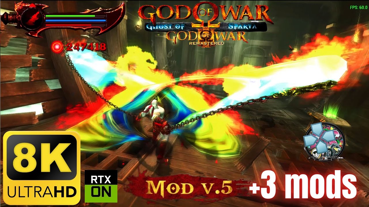 Como Jogar God of War: Ghost of Sparta REMASTERED + reshade 8K + MOD GOW 3 (PPSSPP) MOD PRONTO .