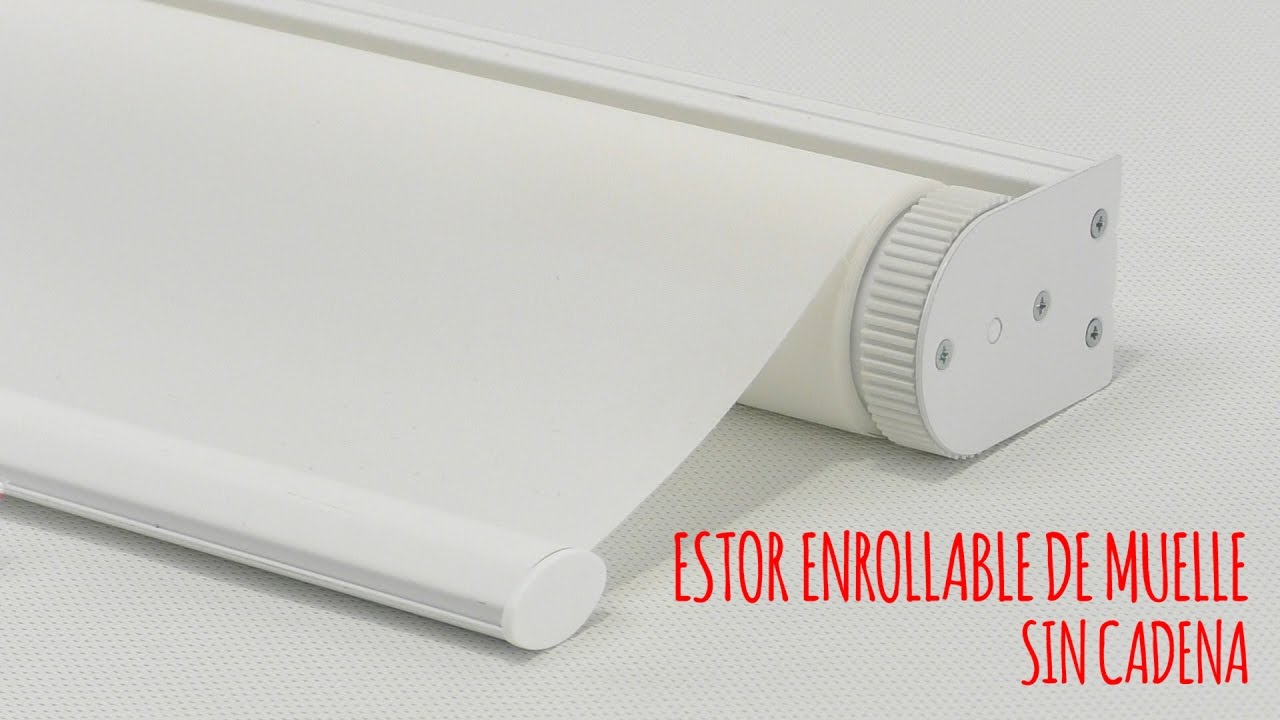 Estor enrollable de muelle sin cadena
