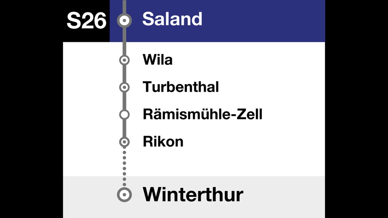 Thurbo / ZVV Ansagen - S26 Rüti ZH – Tann-Dürnten – Sennhof-Kyburg – Winterthur