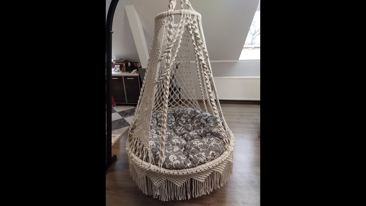 Макраме качели ЧАСТЬ 2 Макраме подвесные качели учебник DIY обруч крепления гамак гамак # качели