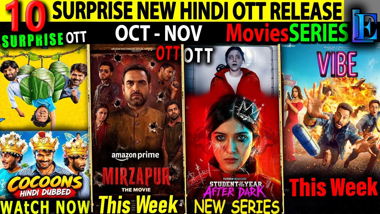 This Week New OTT Release Hindi Series Movies Today l VIBE-StudentOfYear3-Jailer2Leak-Mirzapur18+