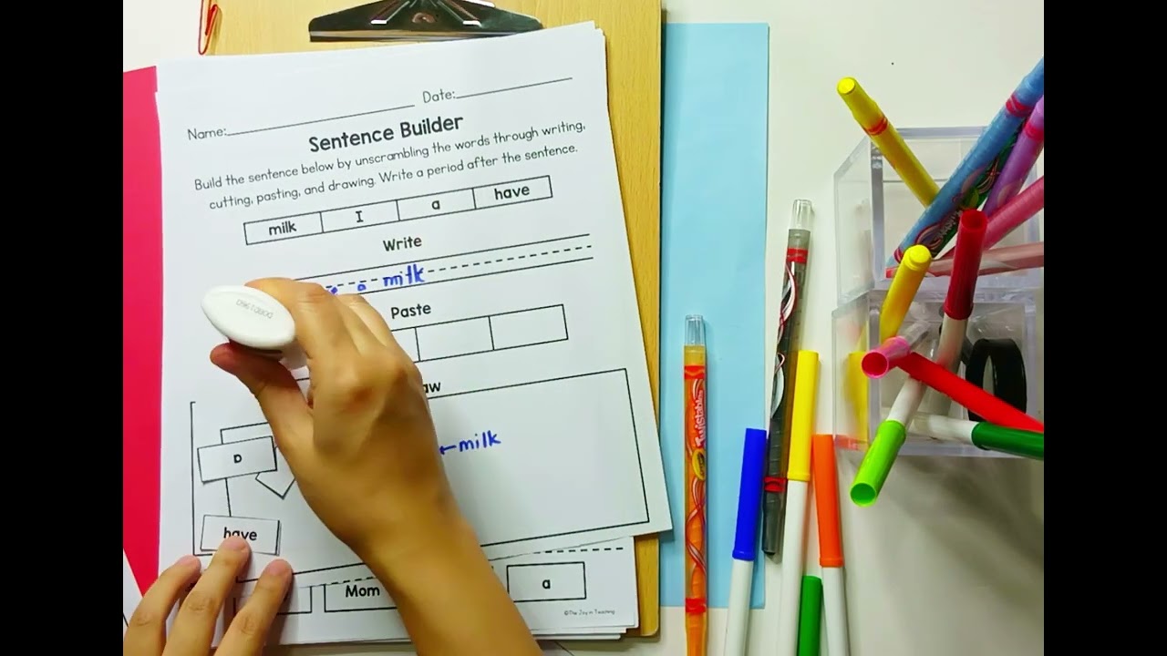 Ending Blends Sentence Worksheet for 1st & 2nd Grade Phonics, Writing, & Literacy Practice
