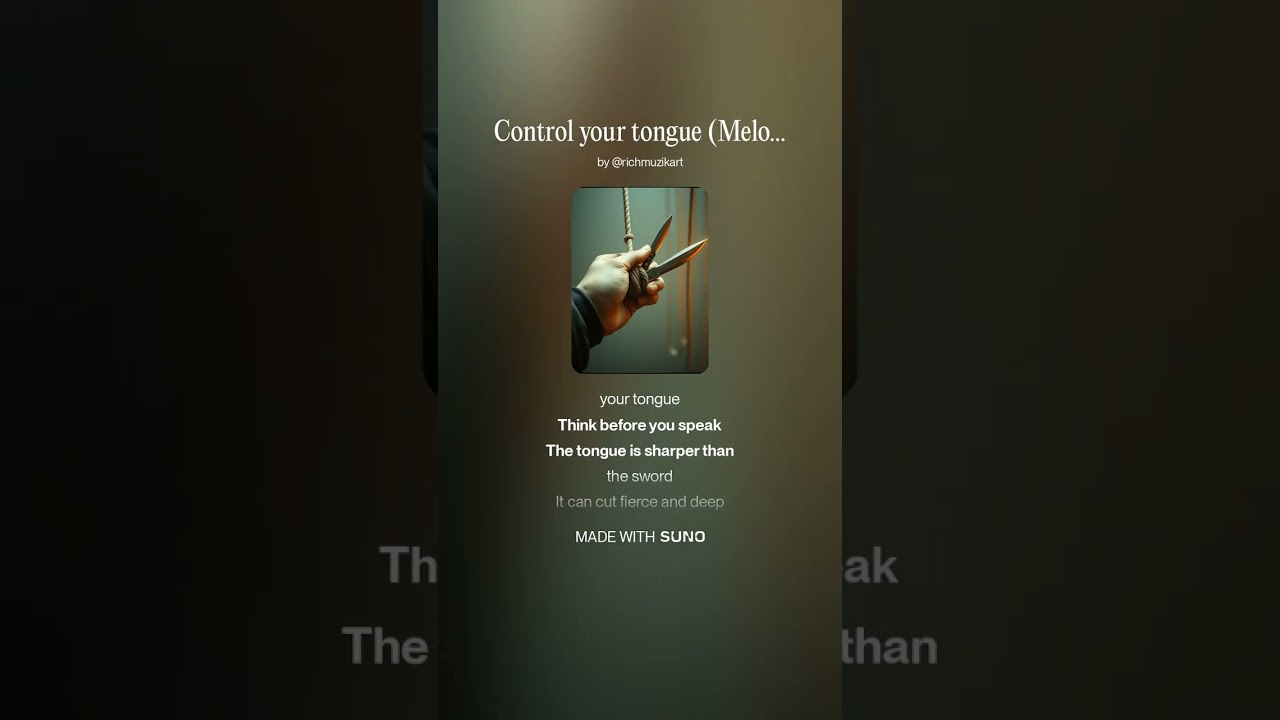 Control your tongue Melody, chords, lyrics by Richard  Instr  and vocals AI
