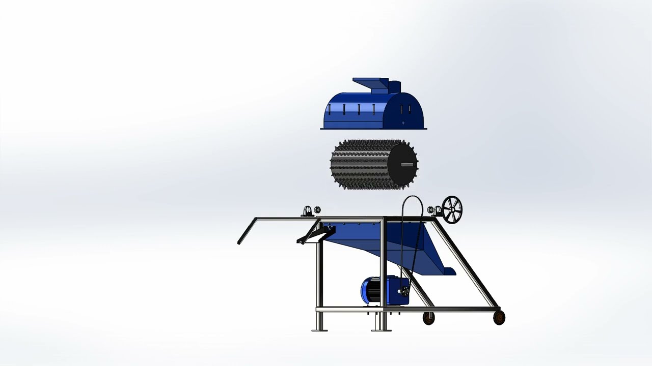 Exploding And Colapsing Animation of a maize threshing machine.