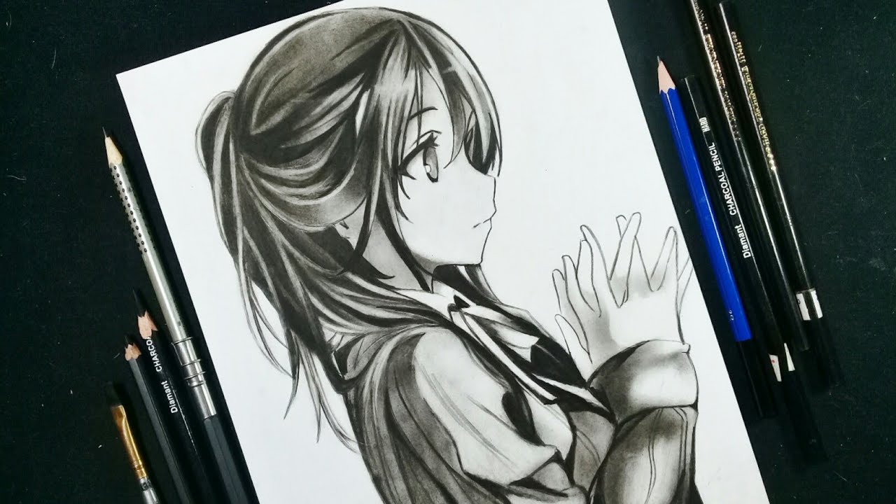 How to Draw Anime Girl in side view (Anime Drawing Tutorial For Beginners)