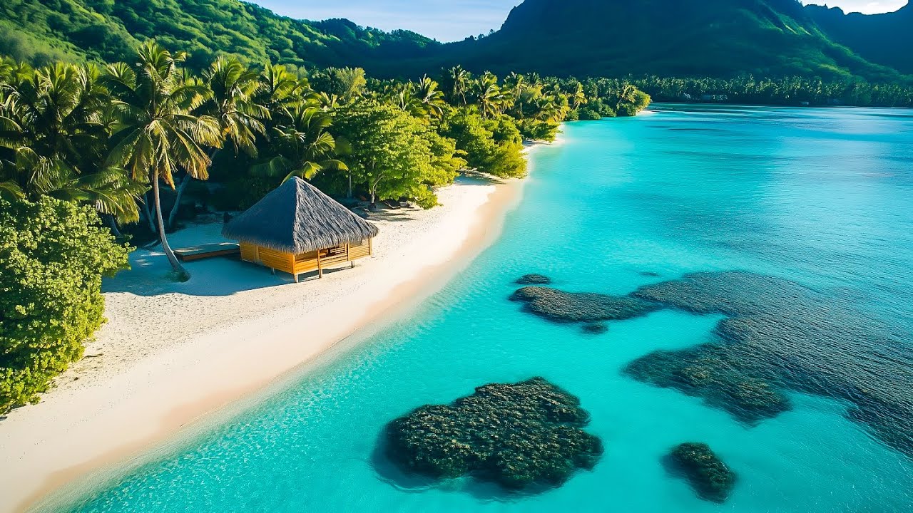 Tropical Paradise DRONE FOOTAGE HD - Beautiful Beach & Island Landscapes Footage HD