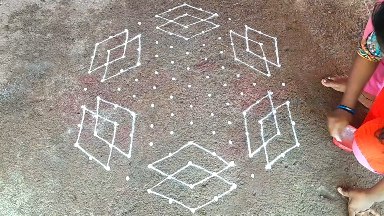 13×7 festival rangoli design /kolam / muggul #kolam #muggulu #kolangal #indianart #muggulu