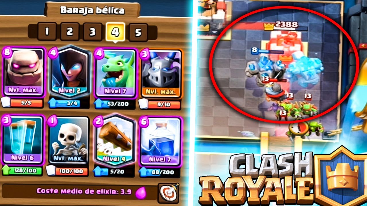 OMG!! GOLEM, CLON & BRUJA!! | Clash Royale | Rubinho vlc