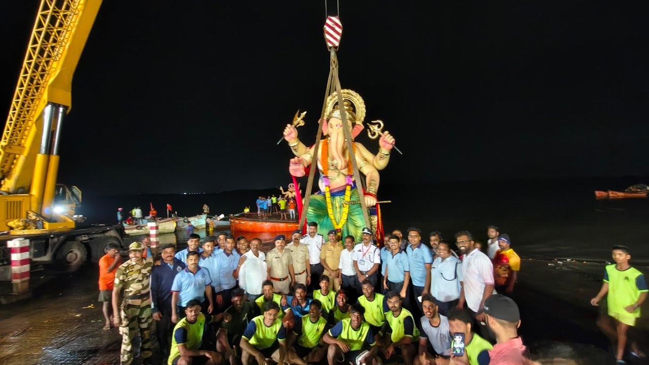 Mumbai Ganpati Visarjan 2025 | Crane Ganpati Visarjan 2025 Maharashtra Boating Bhayandar Vimal Shah