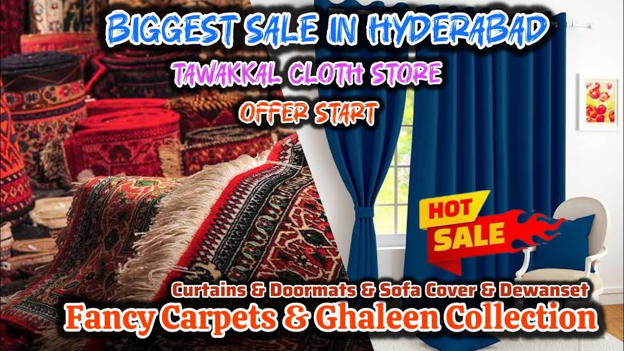 BIGGEST SALE IN HYDERABAD || Carpets,Ghaleen,Curtains,Sofa, Cover,Doormats,Sewanset