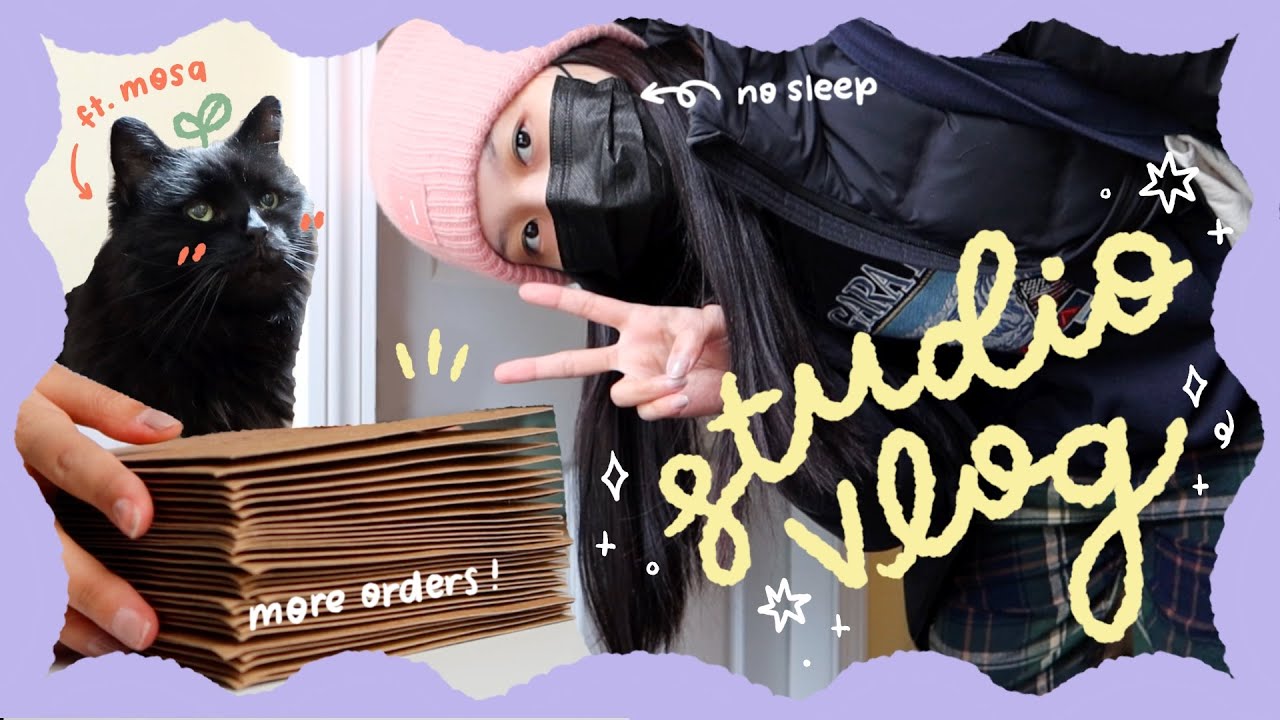 STUDIO VLOG 18 🪁 a week of running my small business (packing orders and lots of drawing)