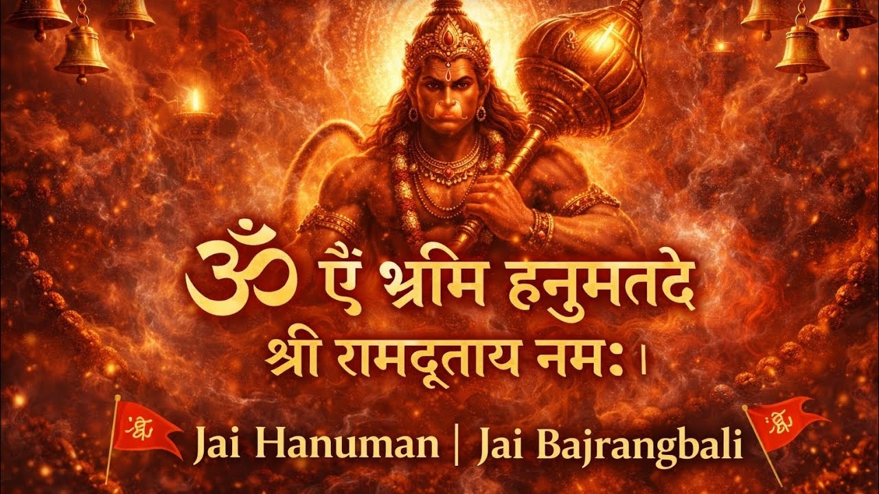 ॐ ऐं भ्रीम हनुमते | Most Powerful Hanuman Mantra | Removes Fear & Negativity 🚩
