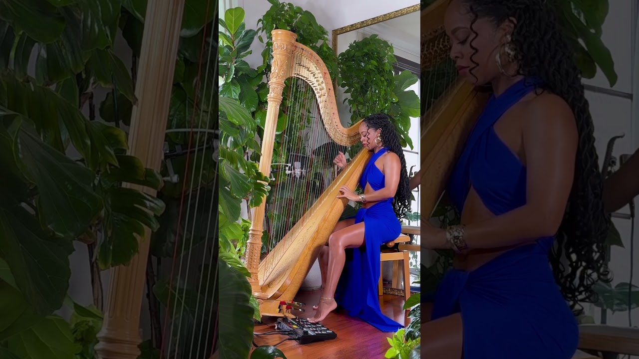 Folded Harp Cover #harp #kehlani #music  #blackharpist