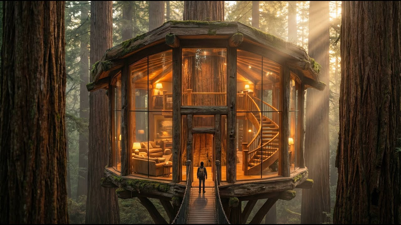 I Built an Impossible Mansion Inside a Tree — Suspended Over a Massive Forest (ASMR)