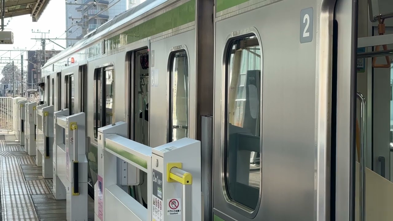 【ワンマン化前】横浜線が淵野辺駅2番線に到着・発車メロディー『銀河鉄道999 ver.B』を鳴らして発車するシーン
