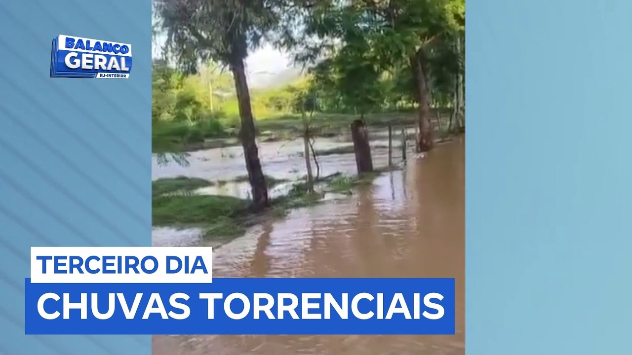 Itaperuna (RJ): município é castigado por chuva pelo terceiro dia consecutivo