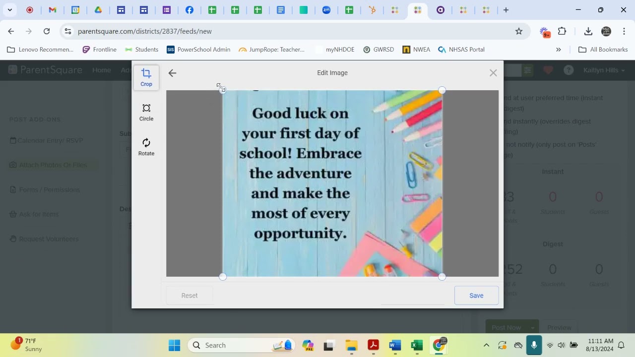 Adding pictures or videos to ParentSquare posts