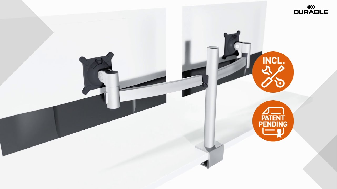 Technical details of the monitor mounts for 2 monitors from DURABLE
