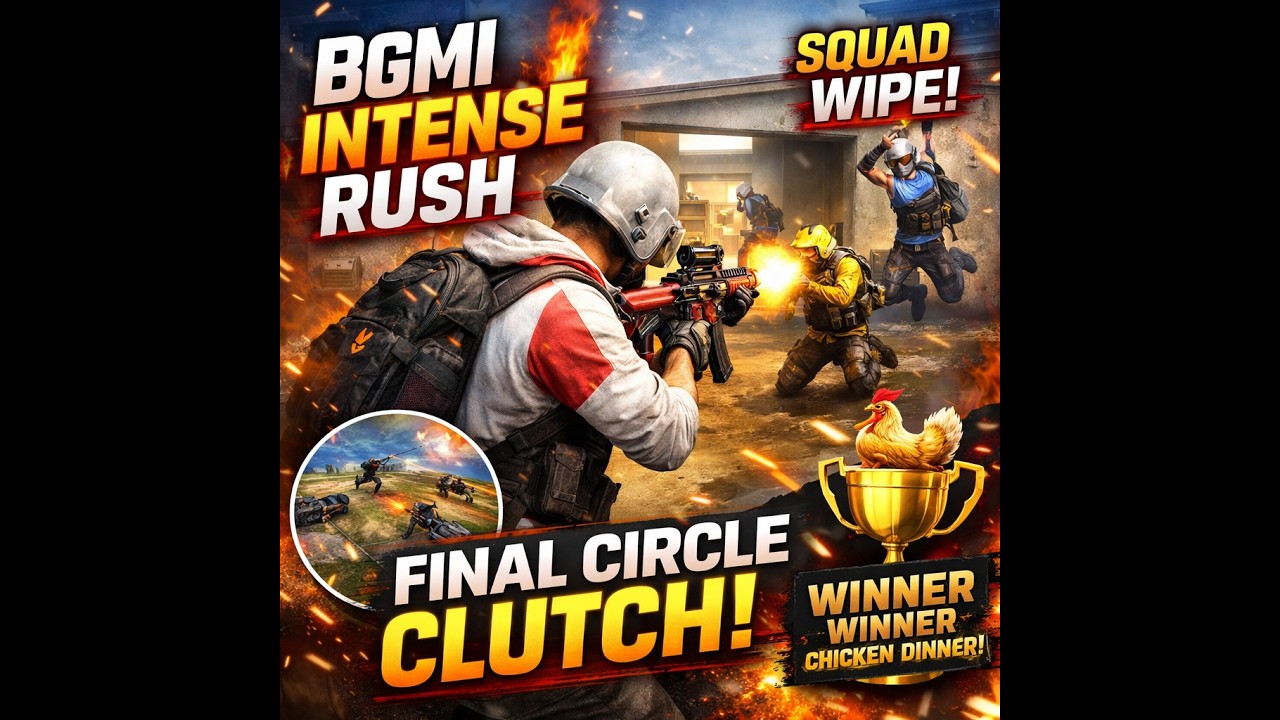 BGMI INTENSE RUSH Gameplay 🔥 | WWCD Clutch Finish 🏆 | Close Range Squad Wipe | Final Circle OP Fight
