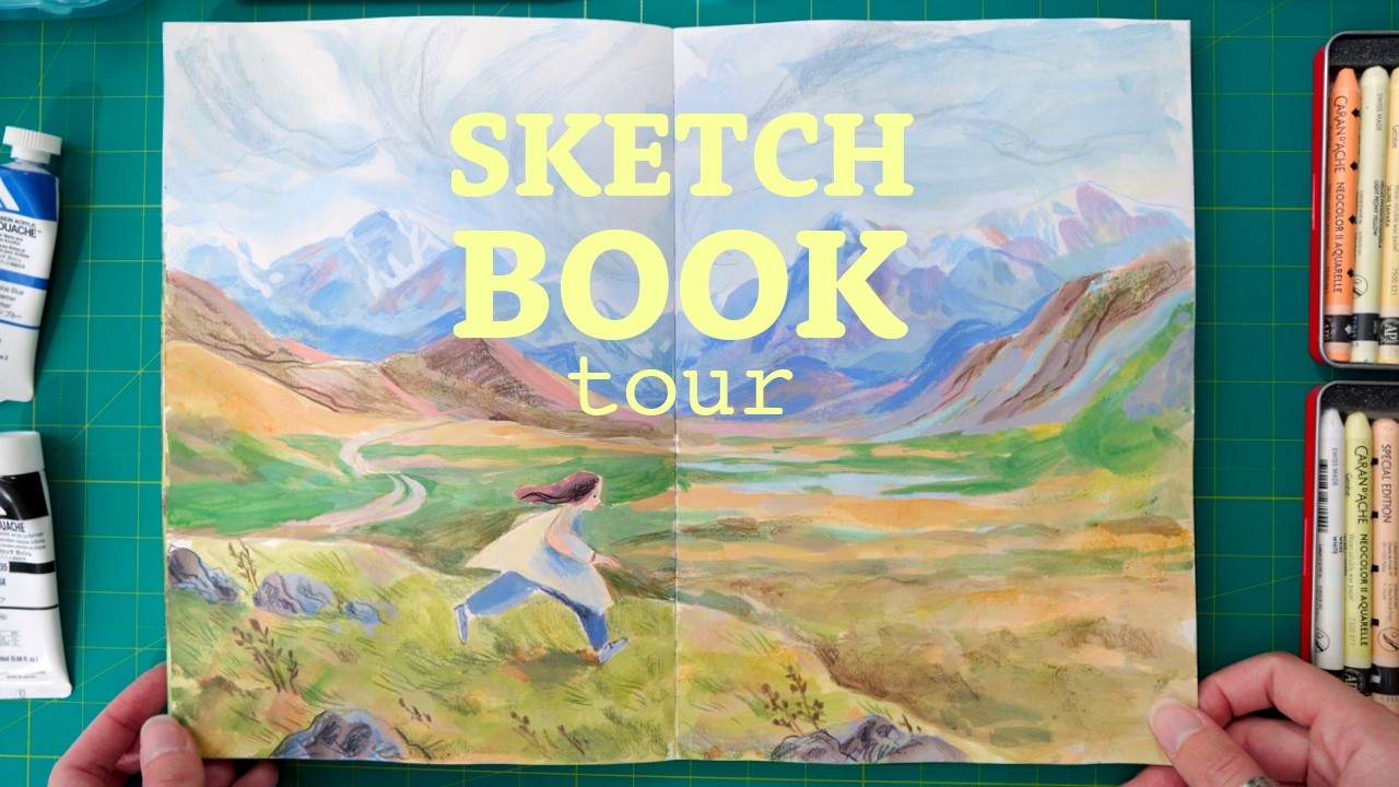 Mixed media Sketchbook tour ✦ Acrylic gouache