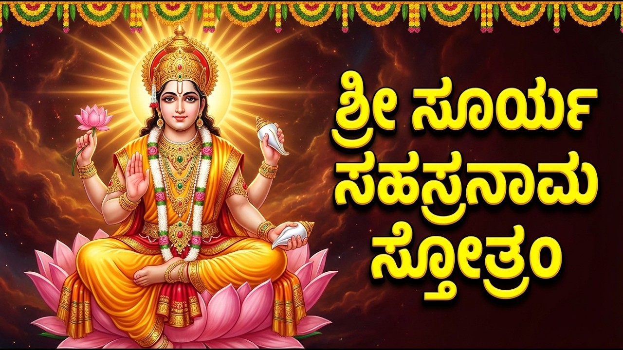 ಭಾನುವಾರ ವಿಶೇಷ ಶ್ರೀ ಸೂರ್ಯ ಸಹಸ್ರನಾಮ ಸ್ತೋತ್ರಮ್ | Powerful Sri Surya Sahasranama Stotram In Kannada