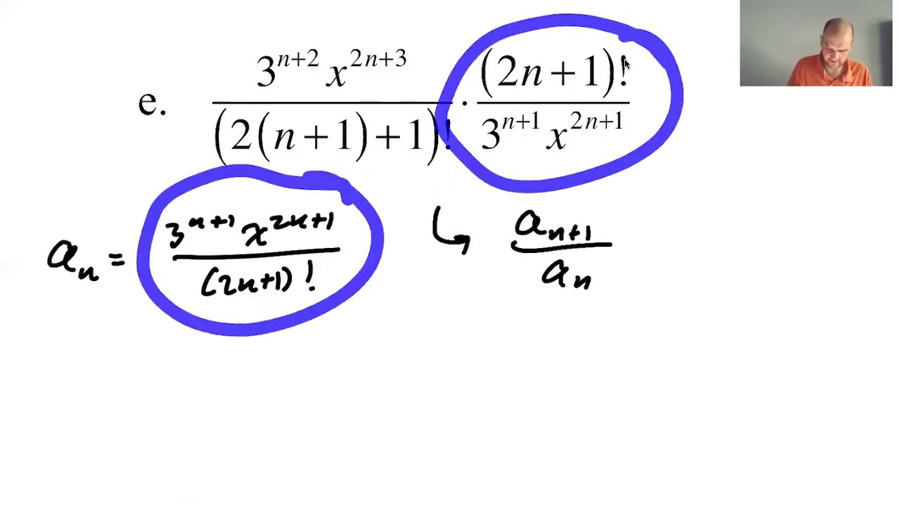 Simplifying Factorials for Ratio Test pg 1