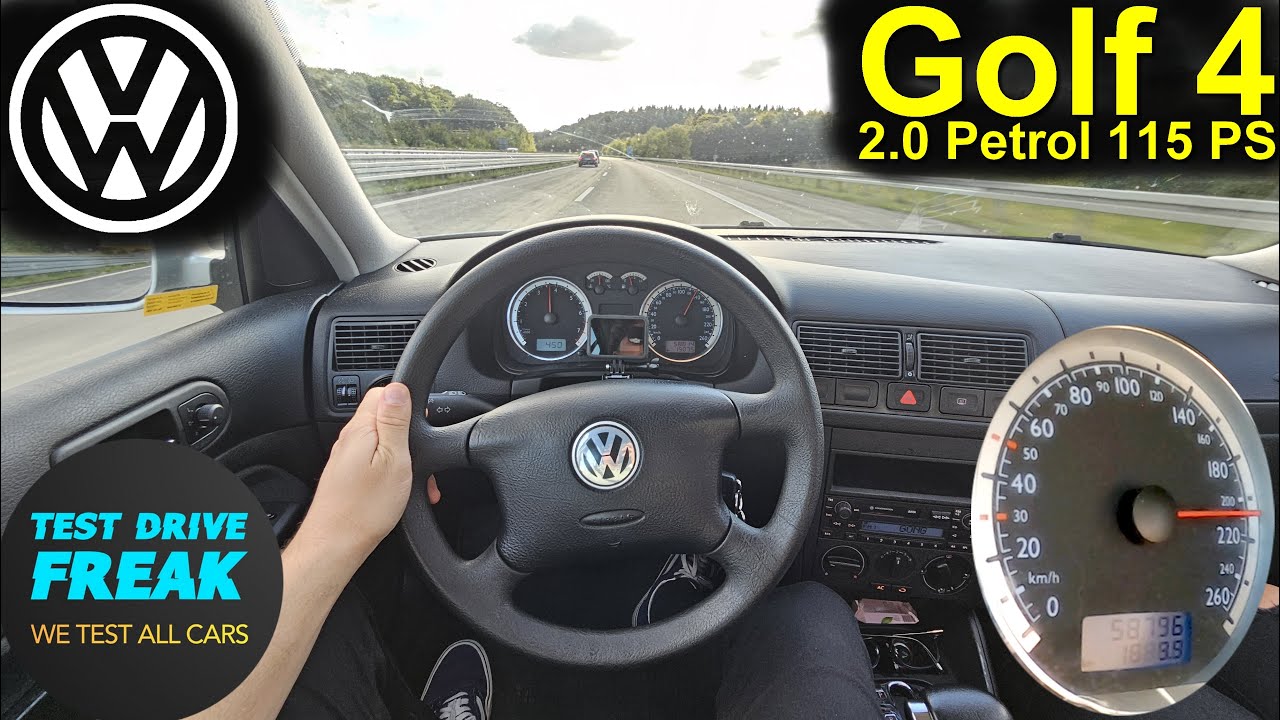 2003 Volkswagen Golf 4 2.0 Automatic 115 PS TOP SPEED AUTOBAHN DRIVE POV with Fuel Consumption