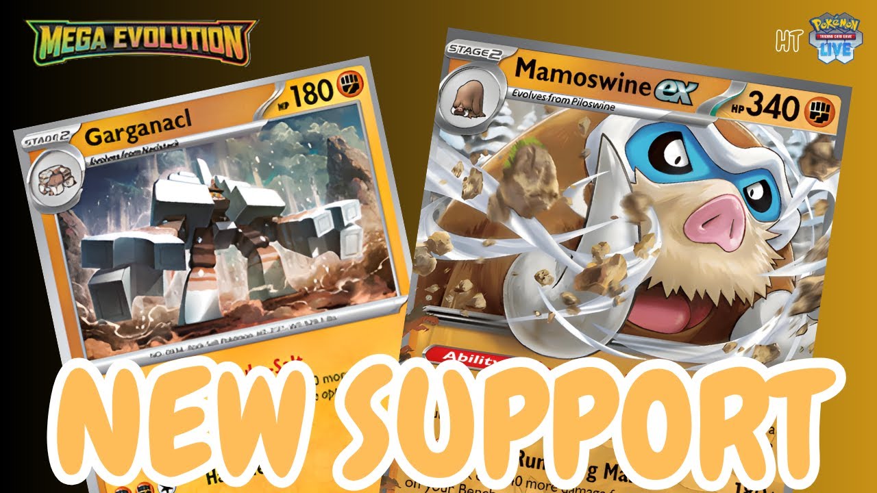 [PTCG Live] Новая боевая колода! Мегаэволюция! Список колод Mamoswine/Garganacl/Pidgeot + геймплей