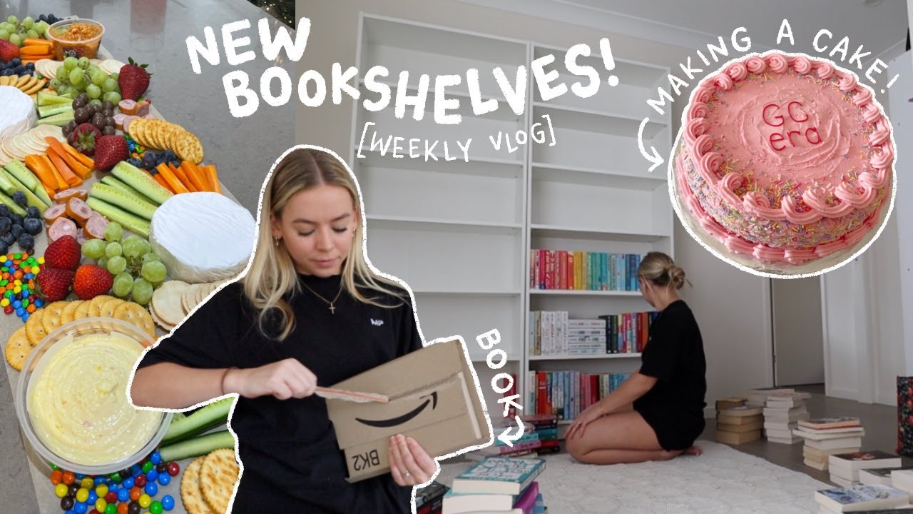 [weekly vlog] new bookshelves, organising, girls night & baking!