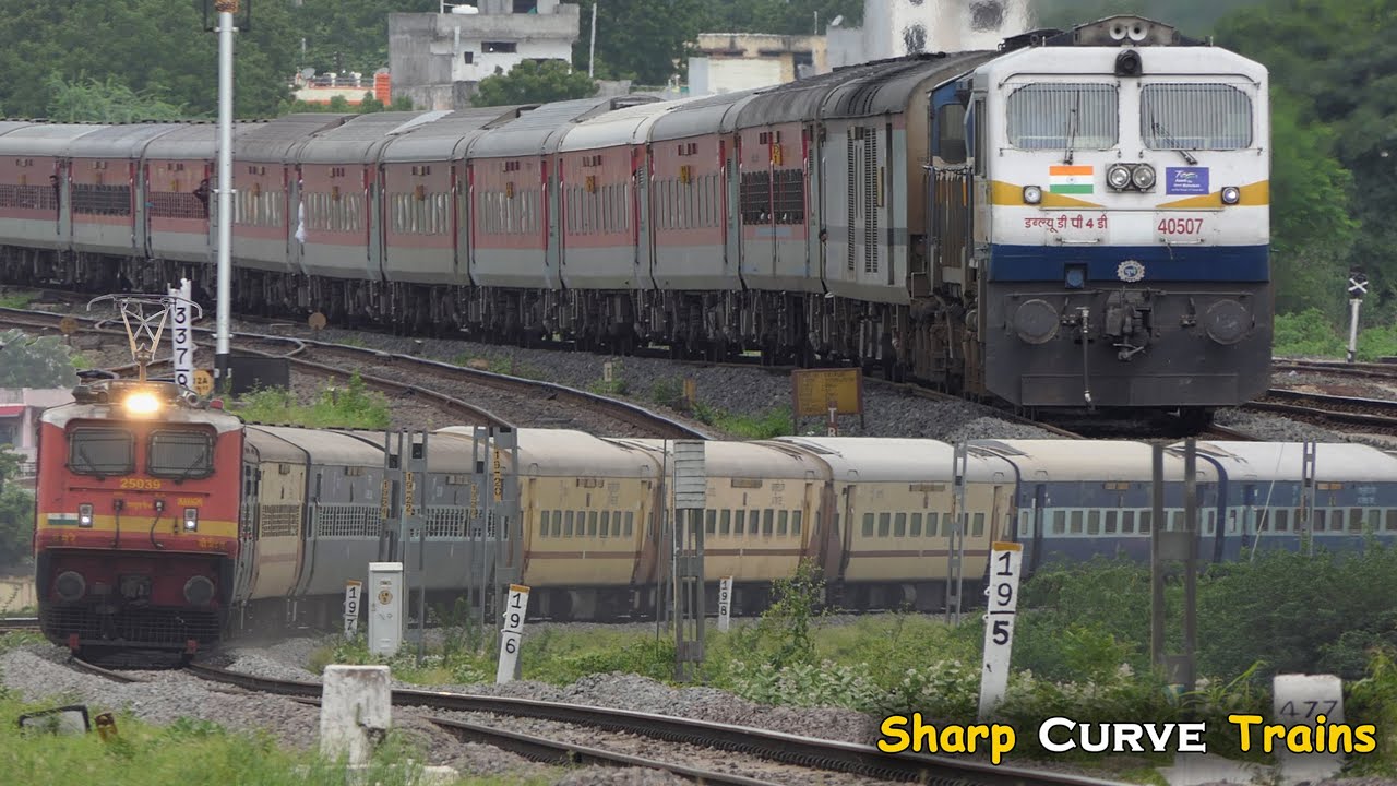 [13 In 1] Beautiful Sharp CURVING TRAINS | Powerful Diesel and Electric | Indian Railways
