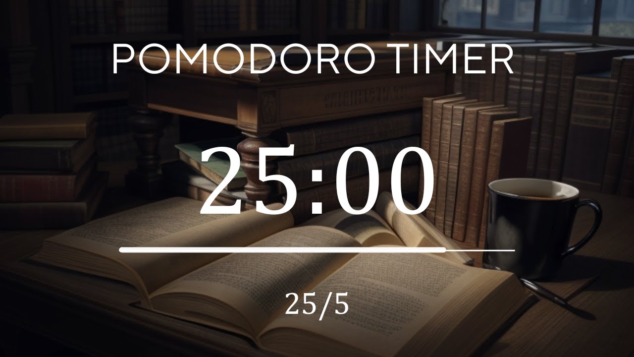 ♟️ Piano Music For Studying Dark Academia♟️25/5 Pomodoro Timer ♟️ 5 x 25 min