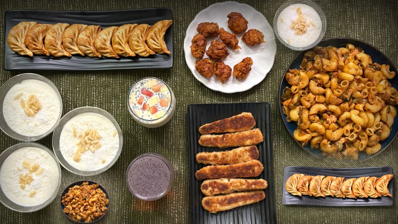 ನೋಂಬುಗು ಈ 4 Easy ರೆಸಿಪಿ ಟ್ರೈ ಆಕೋರ್ l Macaroni,threaded Chicken,Custard Drink, Raffaello Pudding