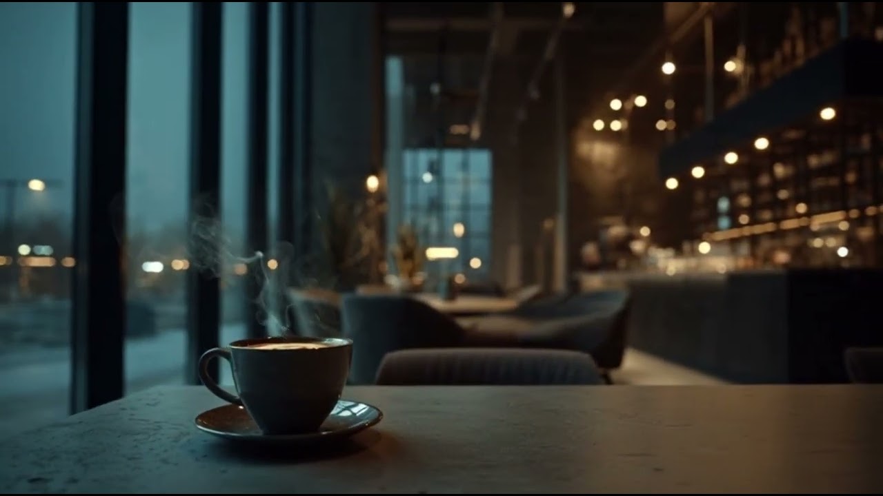 Cozy Café Evening Ambience Warm Lights, Quiet Coffee Shop | Relaxing Background