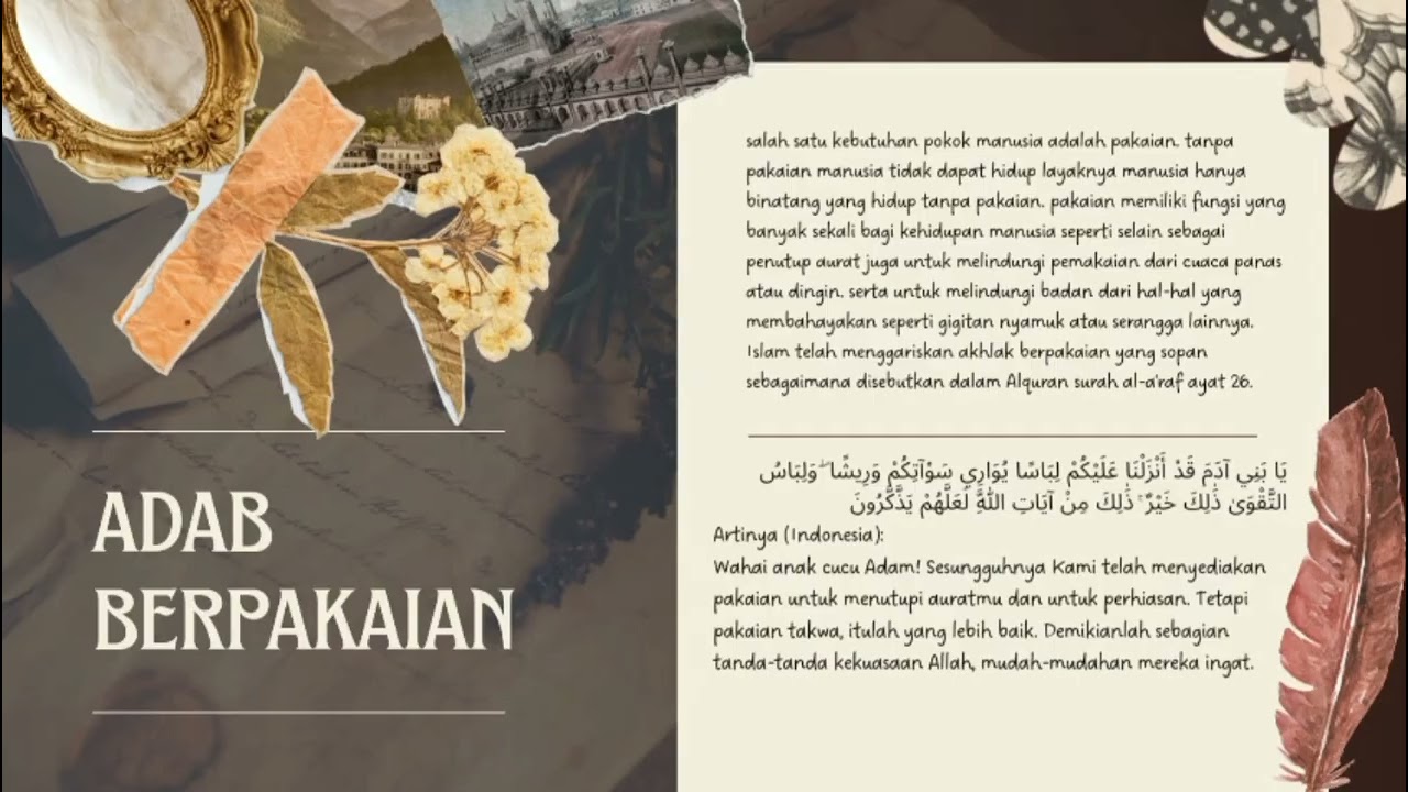 Tugas akidah akhlak tentang adab berjalan , berpakaian, makan dan minum 