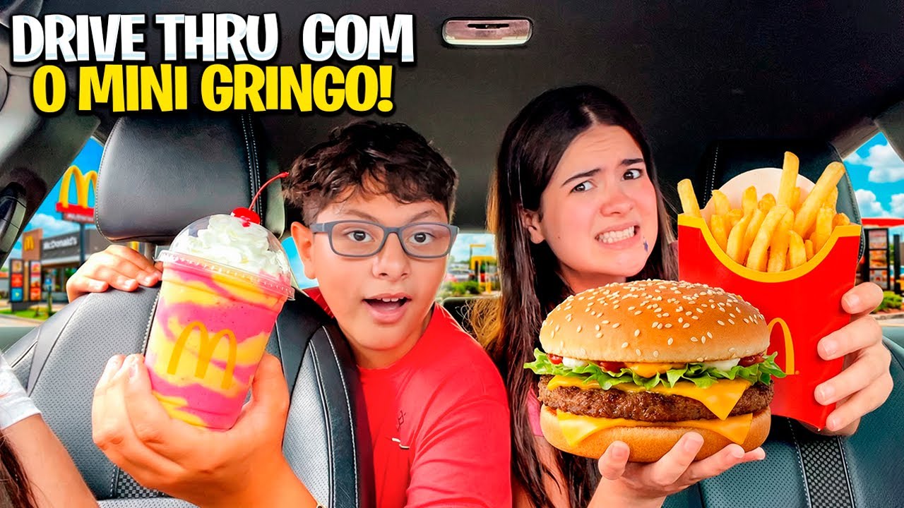 PEDINDO E COMENDO TUDO QUE O CARRO DA FRENTE PEDIU COM O MINI GRINGO! 