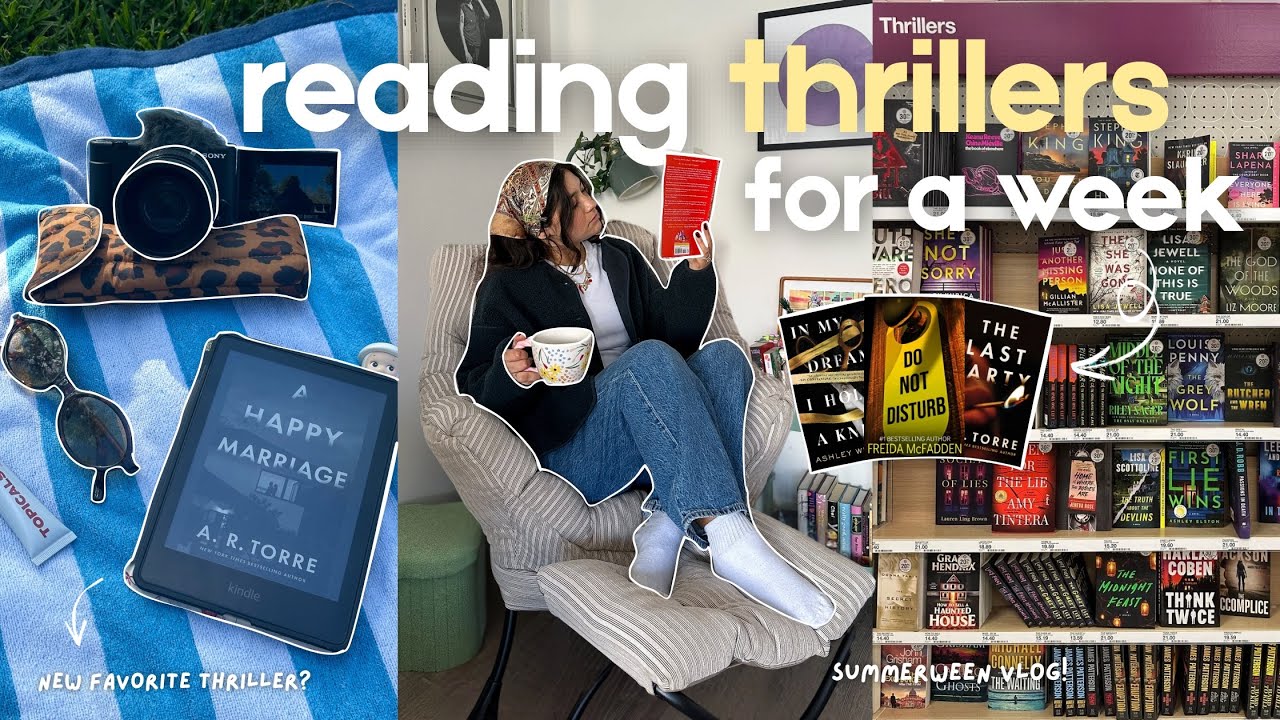 reading only THRILLERS for a week 👻📚🔪 summerween vlog, new releases, cozy days + more