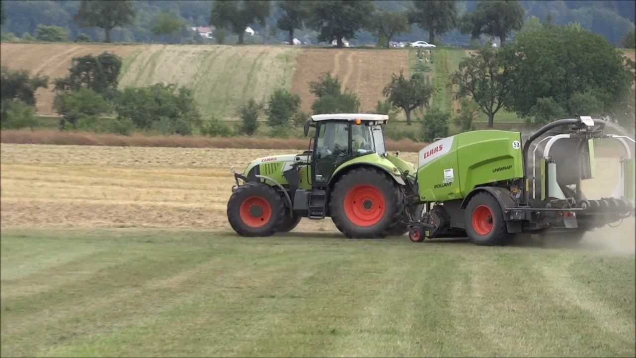 Claas Arion 640 & Claas Rollant 455 Uniwrap