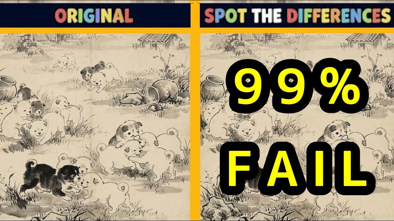 Spot the Difference: Dog  | Can You Find 5 Hidden Items?