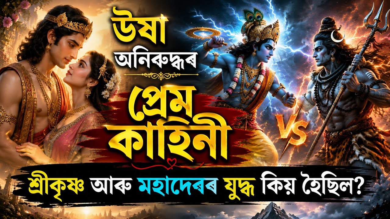 উষা অনিৰুদ্ধৰ প্ৰেম কাহিনী | শ্ৰীকৃষ্ণ মহাদেৱৰ মাজত যুদ্ধ কিয় হৈছিল #mahabharat #mahabharatstory