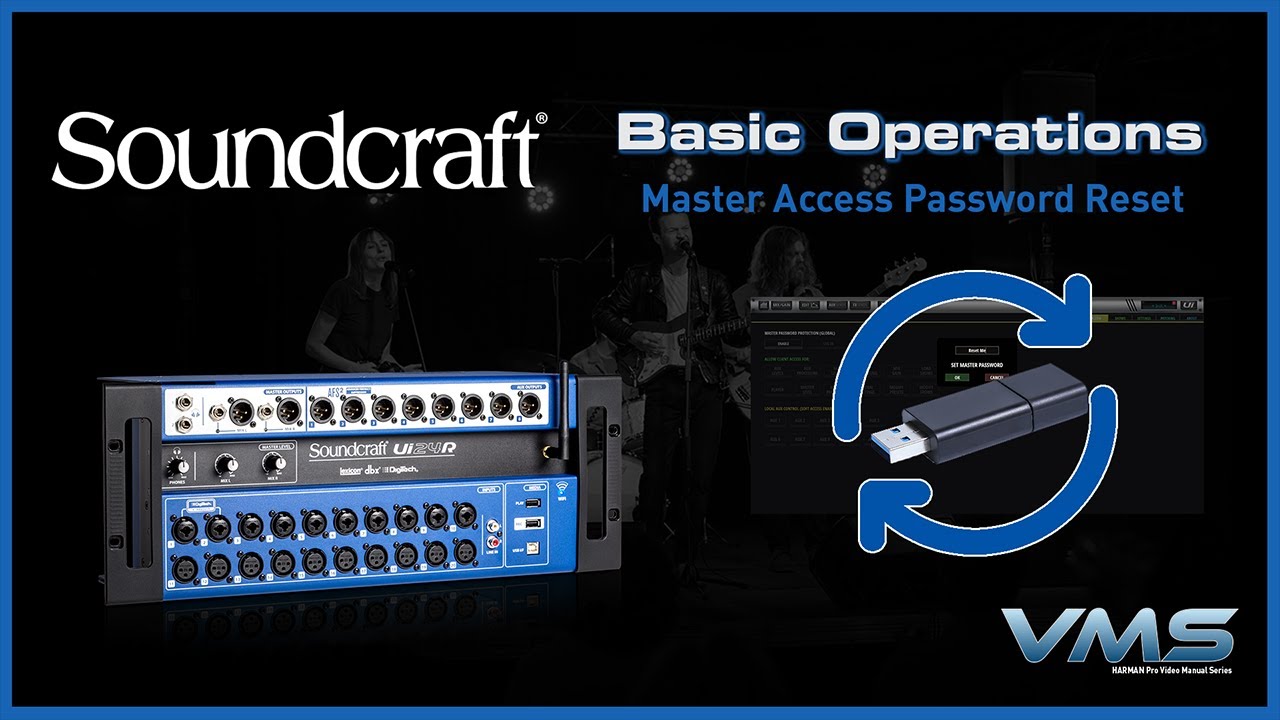 Soundcraft Ui24r | Сброс основного пароля доступа
