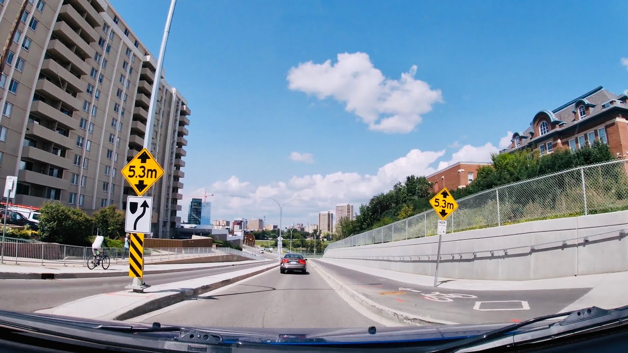 Saskatoon 4k - Driving Downtown in Summer!